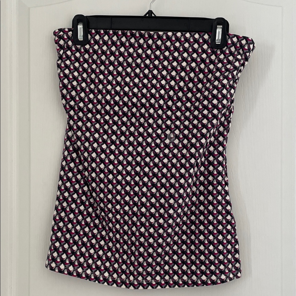 Express Pink and Black Geometric Halter Top